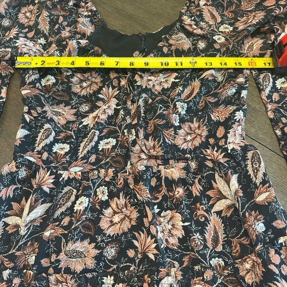 Madewell Floral Black and Pink Midi Dress‎ - Picture 4 of 5